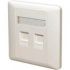 JE-KDFP02 - Flush mount plates with shuttle 2 port (White)